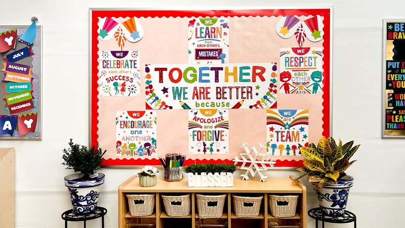 Sproutbrite Classroom Banner Decorations and Poster Bulletin Board Set - Together We Are Better - Image 3